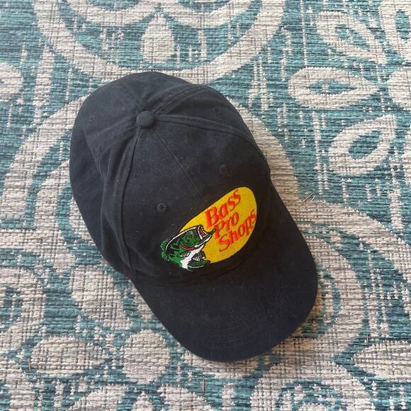Bass Pro Shops Black Embroidered Bass Logo Adjustable Baseball Cap - Picture 3 of 7